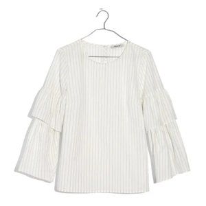 Madewell Striped Ruffle Sleeve Top